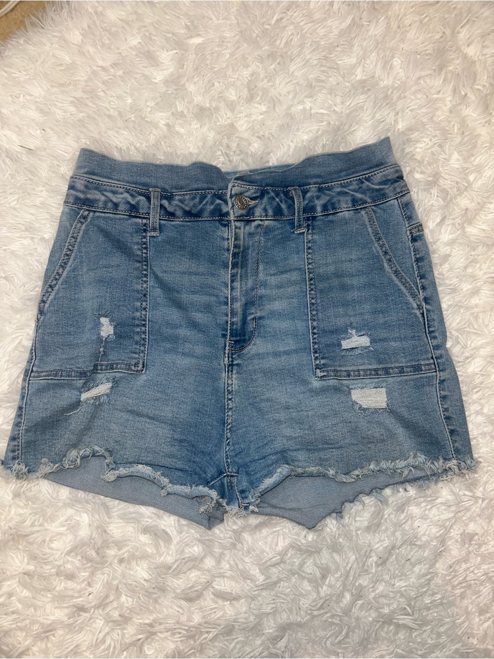 Refuge denim high waisted shorts rips Jean shorts size 11